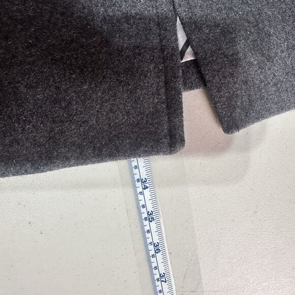 Anthropologie Tulle Grey Wool Blend Long Pea Coat Size S Peacoat Preppy Classic - Picture 11 of 12